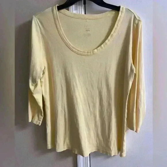 J jill tops set of 2 100% pima cotton blue/yellow Large - Picture 3 of 9